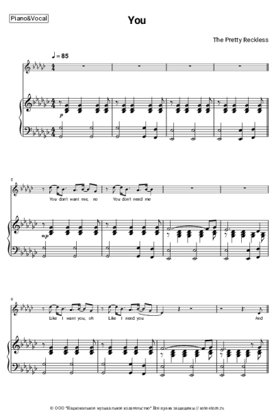 Ноты, аккорды The Pretty Reckless - You