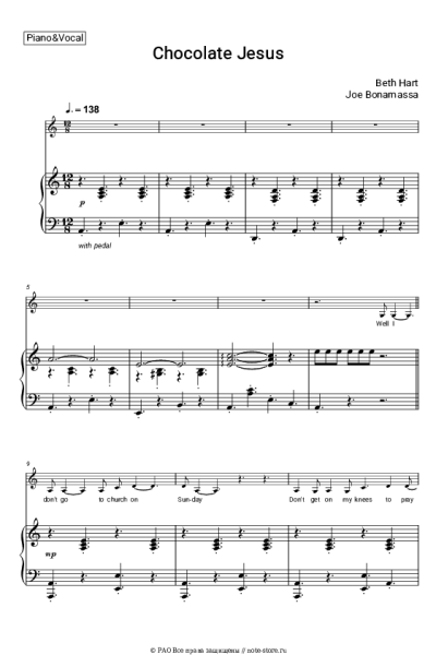 Ноты, аккорды Beth Hart, Joe Bonamassa - Chocolate Jesus