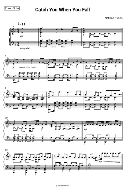 Ноты, аккорды Nathan Evans - Catch You When You Fall