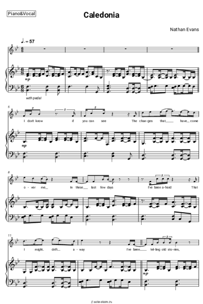 Ноты, аккорды Nathan Evans - Caledonia