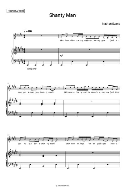 Ноты, аккорды Nathan Evans - Shanty Man
