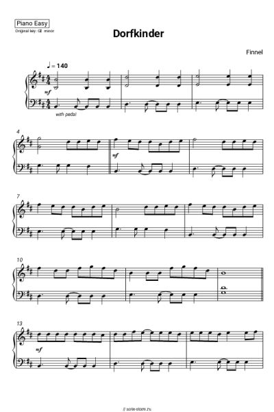 Ноты, аккорды Finnel - Dorfkinder