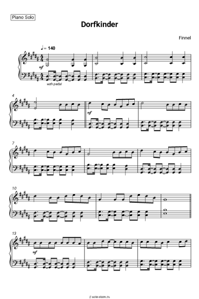 Ноты, аккорды Finnel - Dorfkinder