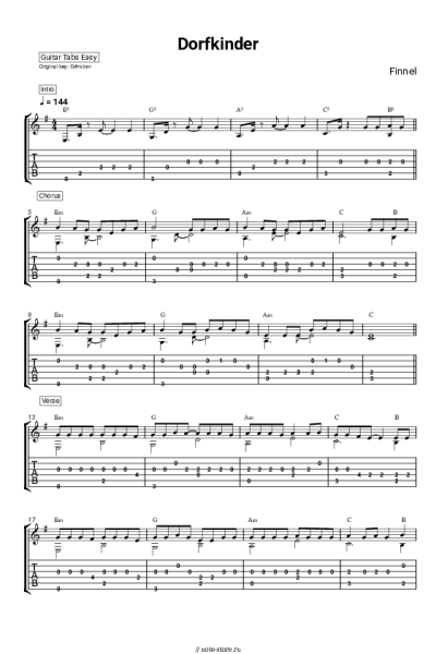 Ноты, аккорды Finnel - Dorfkinder