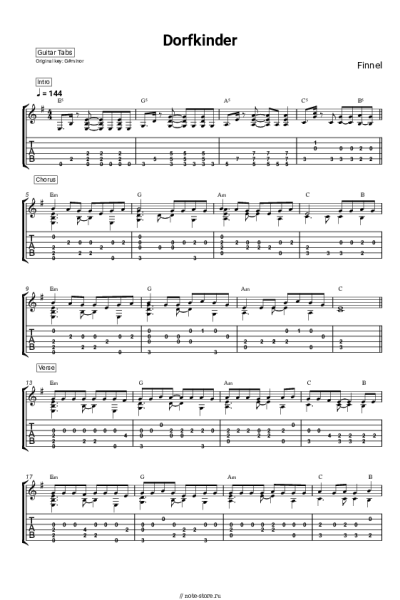 Ноты, аккорды Finnel - Dorfkinder