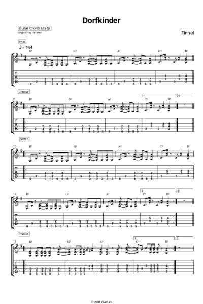 Ноты, аккорды Finnel - Dorfkinder