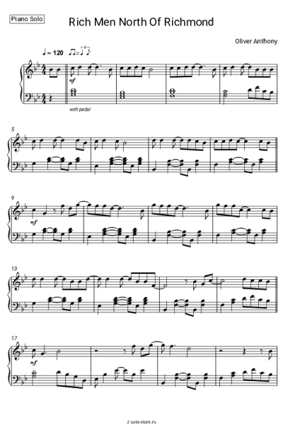 Ноты, аккорды Oliver Anthony Music - Rich Men North Of Richmond
