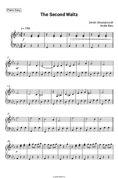 Ноты, аккорды André Rieu, Johann Strauss Orchestra - The Second Waltz