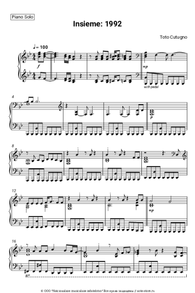 Ноты, аккорды Toto Cutugno - Insieme: 1992