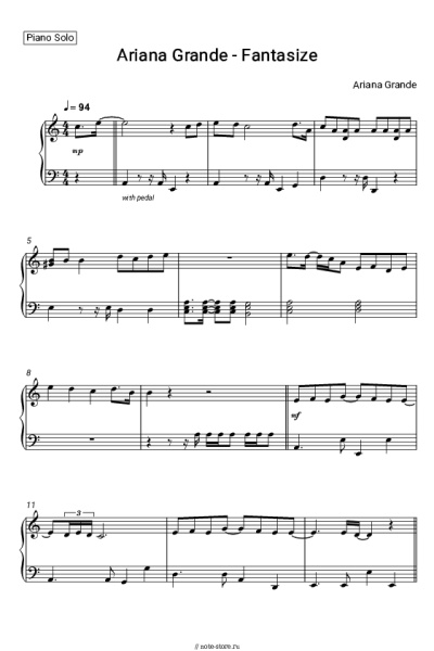 Ноты, аккорды Ariana Grande - Fantasize