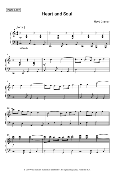 Ноты, аккорды Floyd Cramer - Heart and Soul