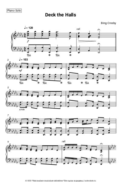 Ноты, аккорды Bing Crosby - Deck the Halls