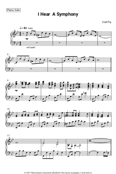 Ноты, аккорды Cody Fry - I Hear A Symphony