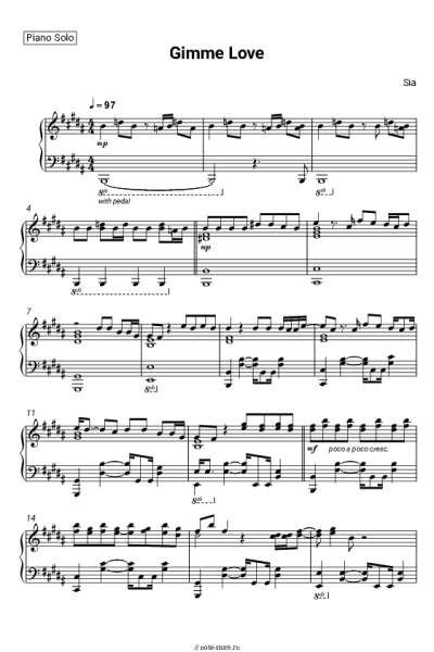 Ноты, аккорды Sia - Gimme Love