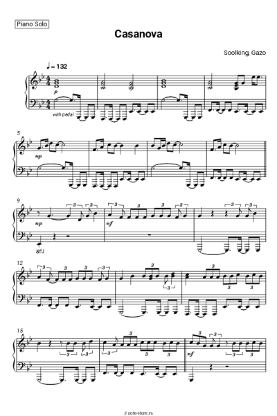 Ноты, аккорды Soolking, Gazo - Casanova