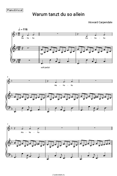 Ноты, аккорды Howard Carpendale - Warum tanzt du so allein