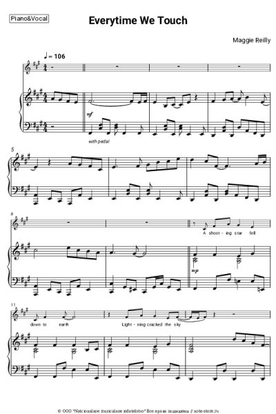 Ноты, аккорды Maggie Reilly - Everytime We Touch