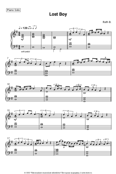 Ноты, аккорды Ruth B. - Lost Boy