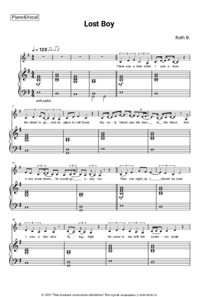 Ноты, аккорды Ruth B. - Lost Boy