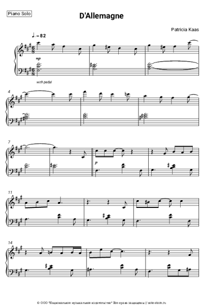 Ноты, аккорды Patricia Kaas - D'Allemagne