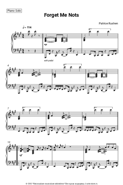 Ноты, аккорды Patrice Rushen - Forget Me Nots