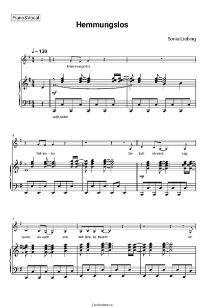 Ноты, аккорды Sonia Liebing - Hemmungslos