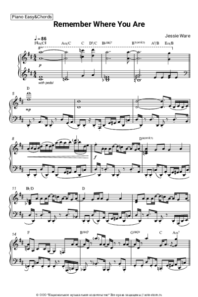 Ноты, аккорды Jessie Ware - Remember Where You Are