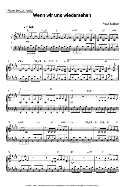 Ноты, аккорды Peter Maffay - Wenn wir uns wiedersehen