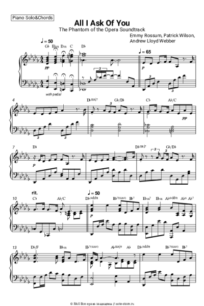 undefined Andrew Lloyd Webber, Emmy Rossum, Patrick Wilson - All I Ask Of You (The Phantom of the Opera Soundtrack)