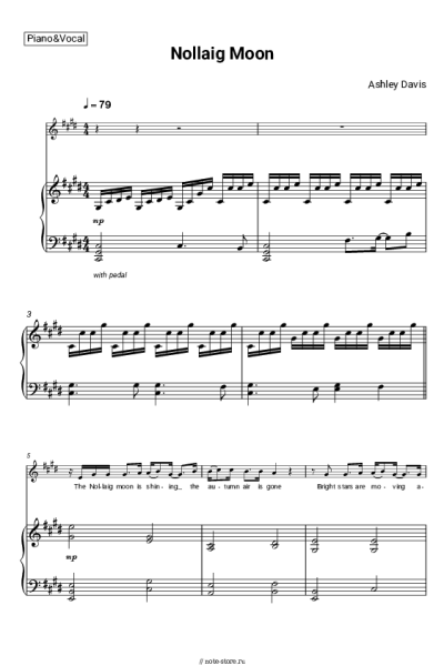 Ноты, аккорды Ashley Davis - Nollaig Moon