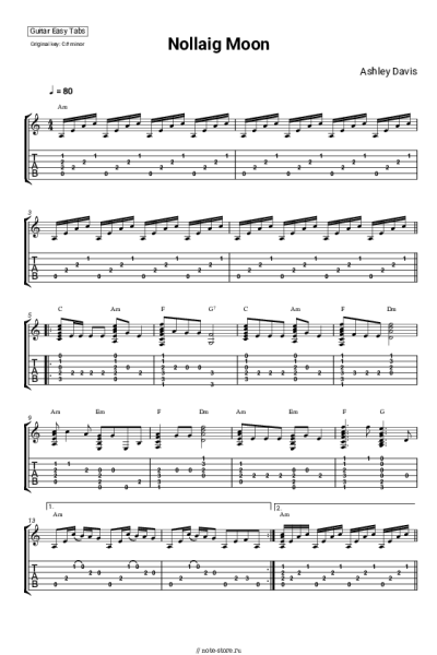 Ноты, аккорды Ashley Davis - Nollaig Moon