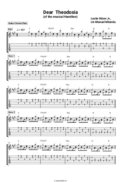 undefined Leslie Odom Jr., Lin-Manuel Miranda - Dear Theodosia (of the musical Hamilton)