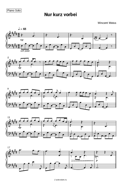 Ноты, аккорды Wincent Weiss - Nur kurz vorbei