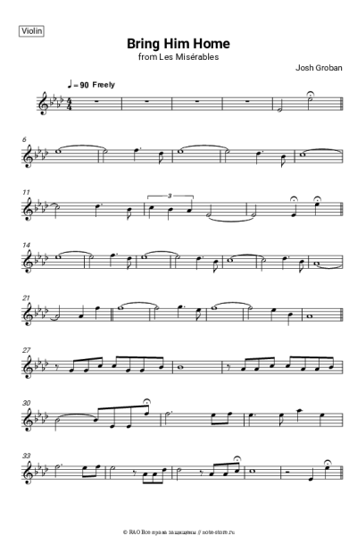 Ноты, аккорды Josh Groban, Claude-Michel Schönberg - Bring him home (Les Misérables)