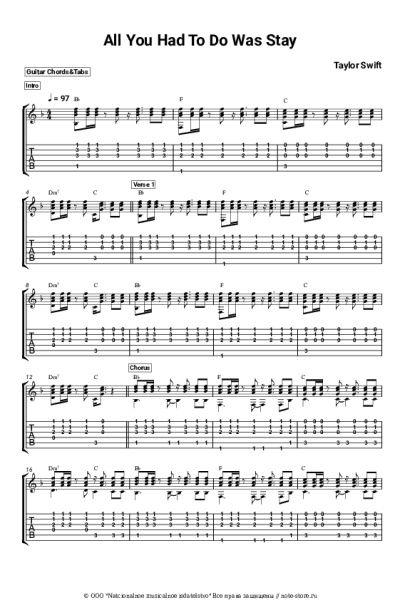 undefined Taylor Swift - All You Had To Do Was Stay