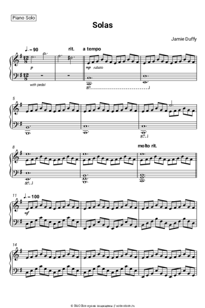 Ноты, аккорды Jamie Duffy - Solas