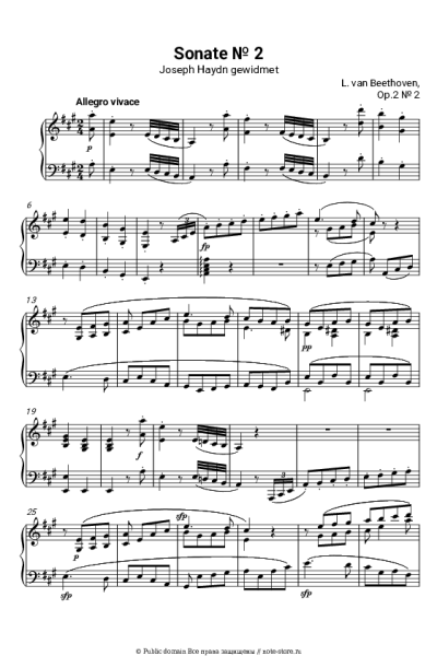 undefined Людвиг ван Бетховен - Соната для фортепиано op. 2 № 2, часть 1. Allegro vivace