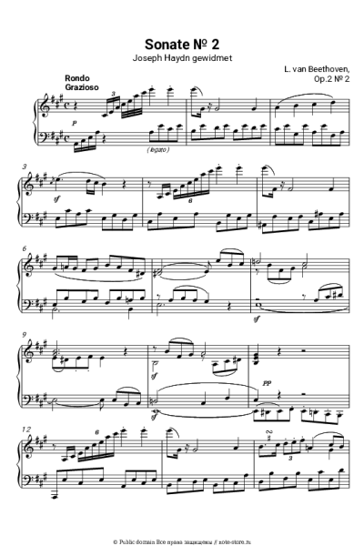 undefined Людвиг ван Бетховен - Соната для фортепиано op. 2 № 2, часть 4. Rondo. Grazioso