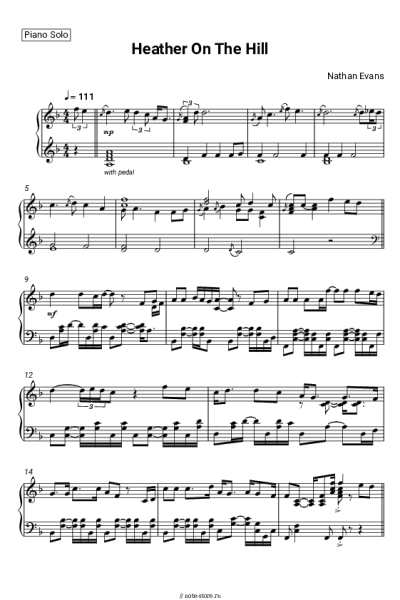 Ноты, аккорды Nathan Evans - Heather On The Hill