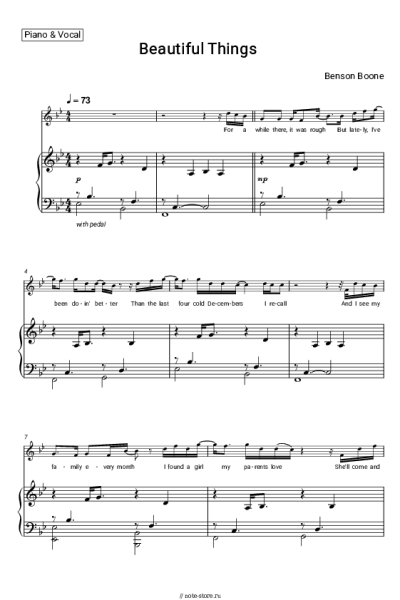 Ноты, аккорды Benson Boone - Beautiful Things