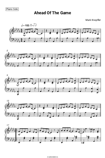 Ноты, аккорды Mark Knopfler - Ahead Of The Game