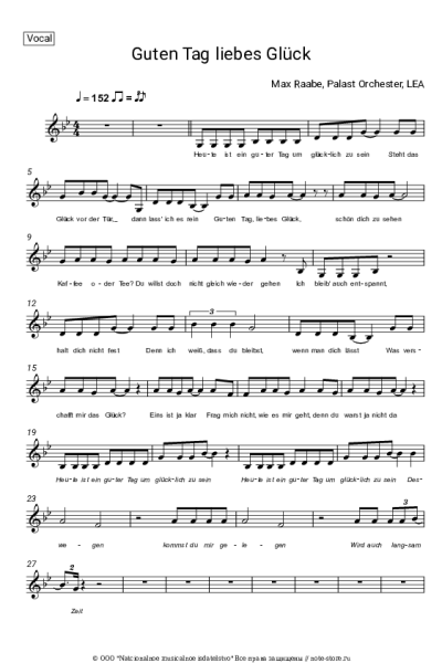 Ноты, аккорды LEA, Max Raabe, Palast Orchester - Guten Tag, liebes Glück