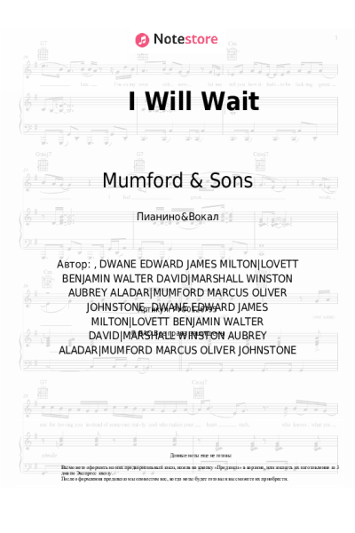 undefined Mumford & Sons - I Will Wait