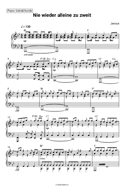 Ноты, аккорды Jenice - Nie wieder alleine zu zweit