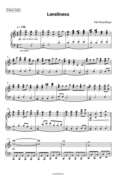 Ноты, аккорды Pet Shop Boys - Loneliness