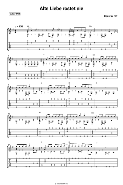 Ноты, аккорды Kerstin Ott - Alte Liebe rostet nie