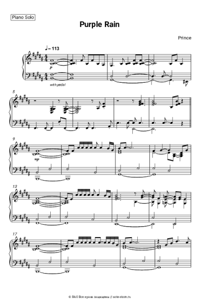 Ноты, аккорды Prince - Purple Rain