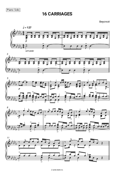Ноты, аккорды Beyonce - 16 Carriages