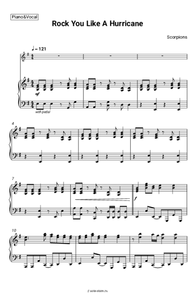 Ноты, аккорды Scorpions - Rock You Like A Hurricane