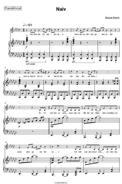 Ноты, аккорды Marie Reim - Naiv